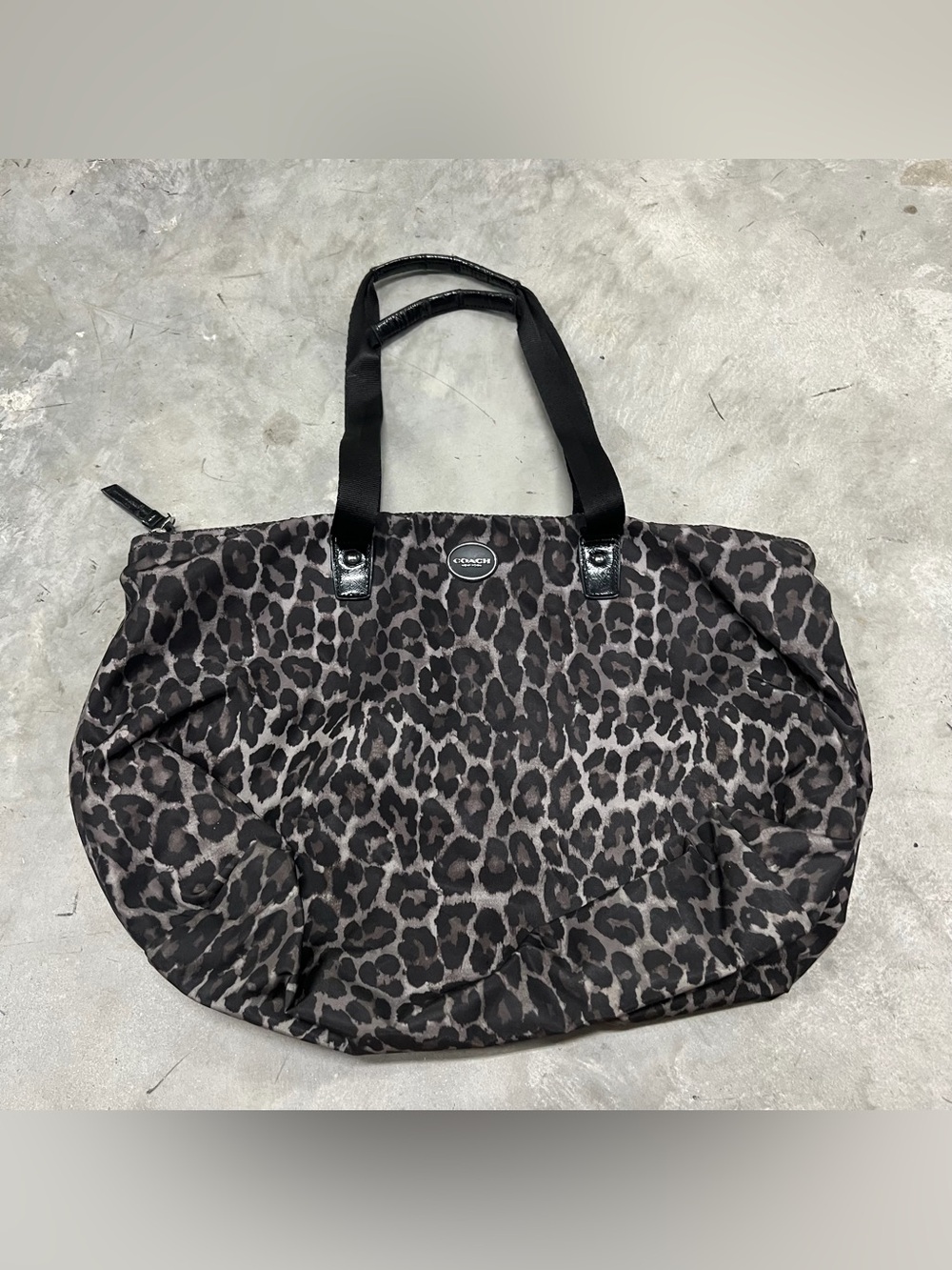 Coach Leopard Print Packable Travel Tote/Weekender Bag READ DESCRIPTION
